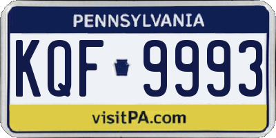 PA license plate KQF9993