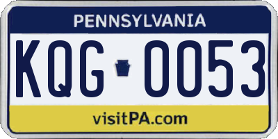 PA license plate KQG0053