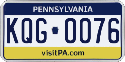 PA license plate KQG0076