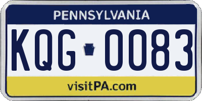 PA license plate KQG0083