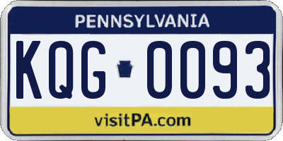 PA license plate KQG0093