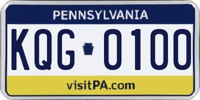 PA license plate KQG0100