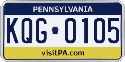 PA license plate KQG0105