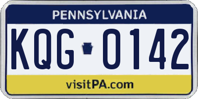 PA license plate KQG0142
