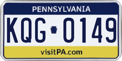 PA license plate KQG0149