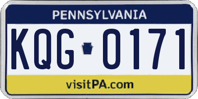 PA license plate KQG0171