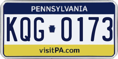 PA license plate KQG0173