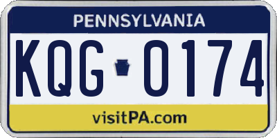 PA license plate KQG0174
