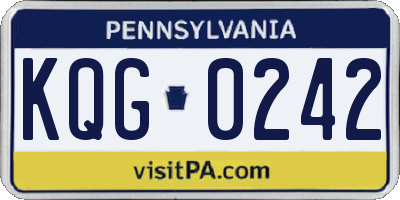 PA license plate KQG0242