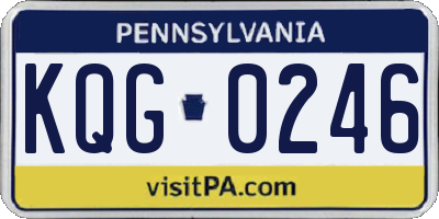 PA license plate KQG0246