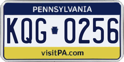 PA license plate KQG0256