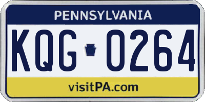 PA license plate KQG0264