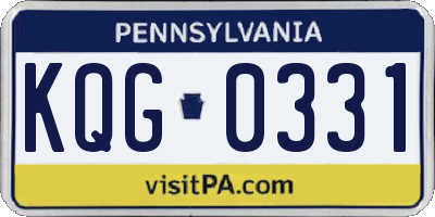 PA license plate KQG0331