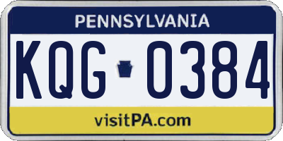 PA license plate KQG0384