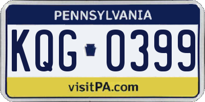 PA license plate KQG0399
