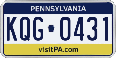 PA license plate KQG0431
