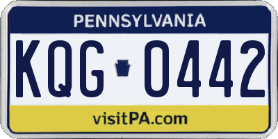 PA license plate KQG0442