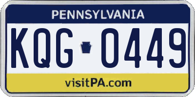 PA license plate KQG0449