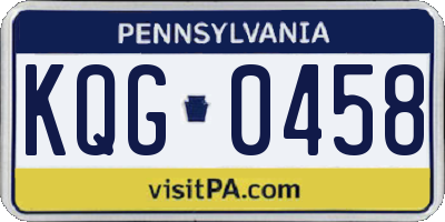 PA license plate KQG0458