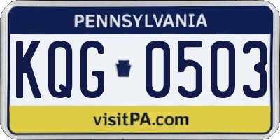 PA license plate KQG0503