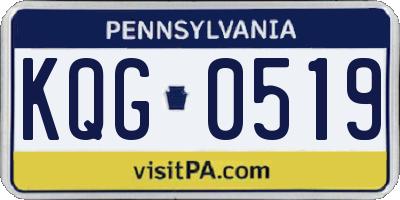 PA license plate KQG0519