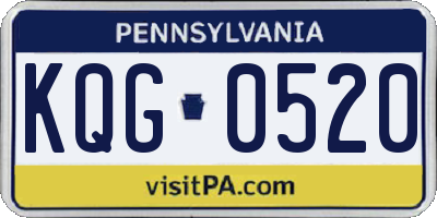 PA license plate KQG0520