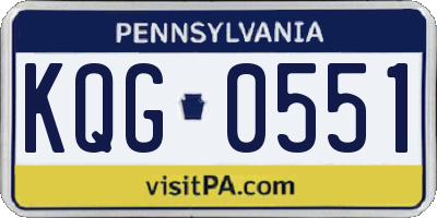 PA license plate KQG0551