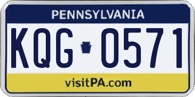 PA license plate KQG0571