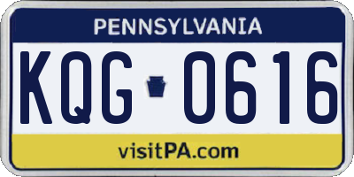 PA license plate KQG0616