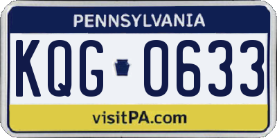 PA license plate KQG0633