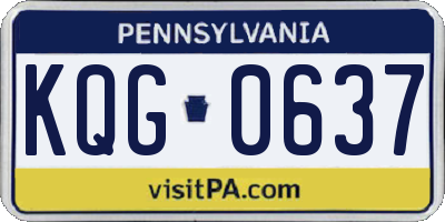 PA license plate KQG0637