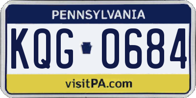 PA license plate KQG0684