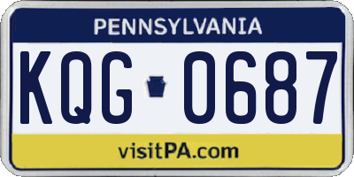 PA license plate KQG0687