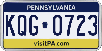 PA license plate KQG0723