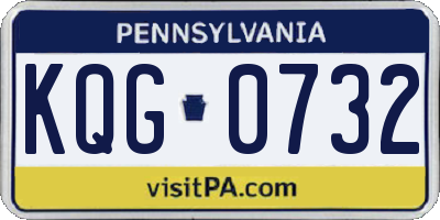 PA license plate KQG0732
