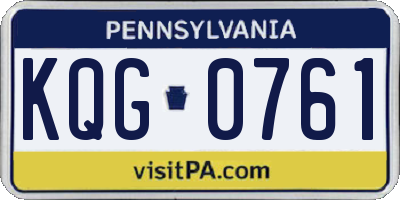 PA license plate KQG0761