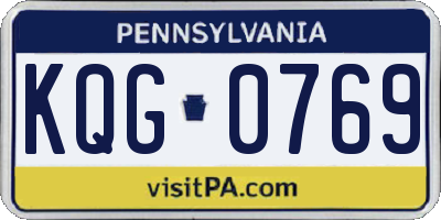 PA license plate KQG0769