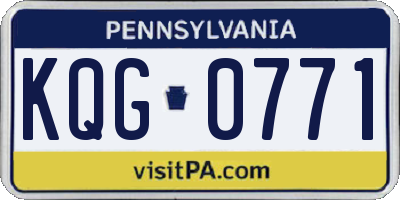 PA license plate KQG0771