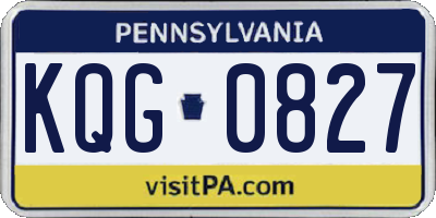 PA license plate KQG0827