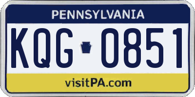 PA license plate KQG0851