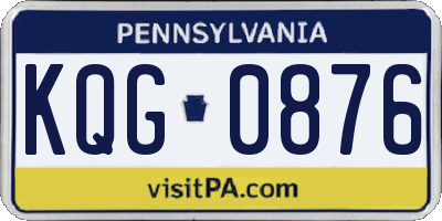 PA license plate KQG0876