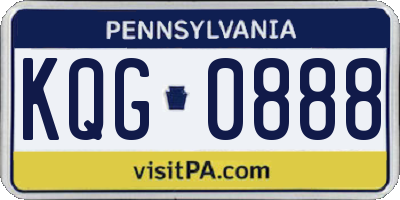 PA license plate KQG0888