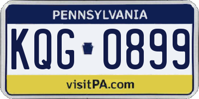 PA license plate KQG0899