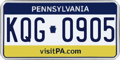 PA license plate KQG0905