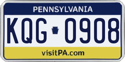 PA license plate KQG0908