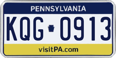 PA license plate KQG0913