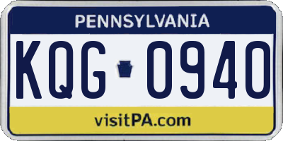 PA license plate KQG0940