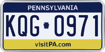 PA license plate KQG0971