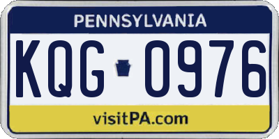 PA license plate KQG0976