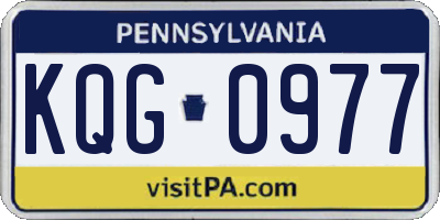 PA license plate KQG0977